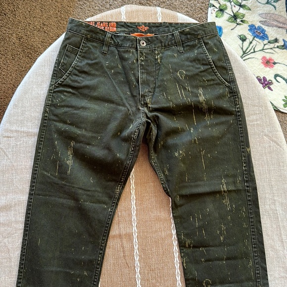 Dockers/Levi Strauss Alpha Green Graffiti Khaki Jeans size 34x32 Slim Tapered - Picture 15 of 16